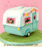 3D Gingerbread Caravan / Camper Cookie Cutter Set | Fondant Cutters | Clay Cutters