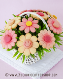 3D Daisy Flower + STAMP Cookie Cutter Set + COOKIE RECIPE | Biscuit - Fondant - Clay Cutters
