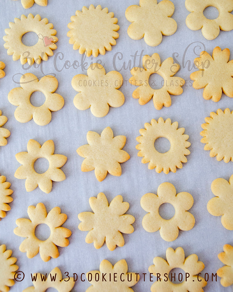 Flower Sandwich Cookie Cutter Set + LINZER COOKIE RECIPE