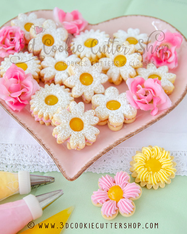 Flower Sandwich Cookie Cutter Set + LINZER COOKIE RECIPE