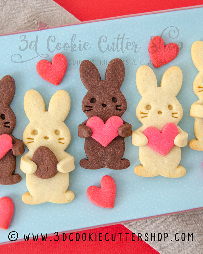 Hugging Bunny IMPRINT Cookie Cutter Set + COOKIE RECIPE | Biscuit