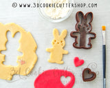 Hugging Bunny IMPRINT Cookie Cutter Set + COOKIE RECIPE | Biscuit - Fondant - Clay Cutters
