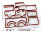 3D Gingerbread Pickup Truck Cookie Cutter Set | Fondant Cutters | Clay Cutters