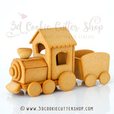 3D Gingerbread Train Cookie Cutter Set (Locomotive + Wagon) | Fondant Cutters | Clay Cutters