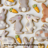 Bunny #4 Cookie Cutter (+ micro Carrot cutter) | Biscuit - Fondant - Clay Cutter