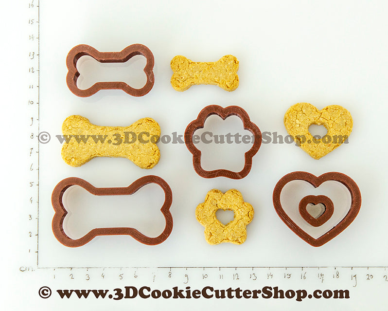 Dog Biscuits Mini Cookie Cutter Set + RECIPE for homemade Peanut Butte