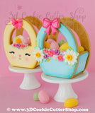 3D Easter Basket Cookie Cutter Set | Fondant Cutters | Clay Cutters