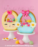 3D Easter Basket Cookie Cutter Set | Fondant Cutters | Clay Cutters
