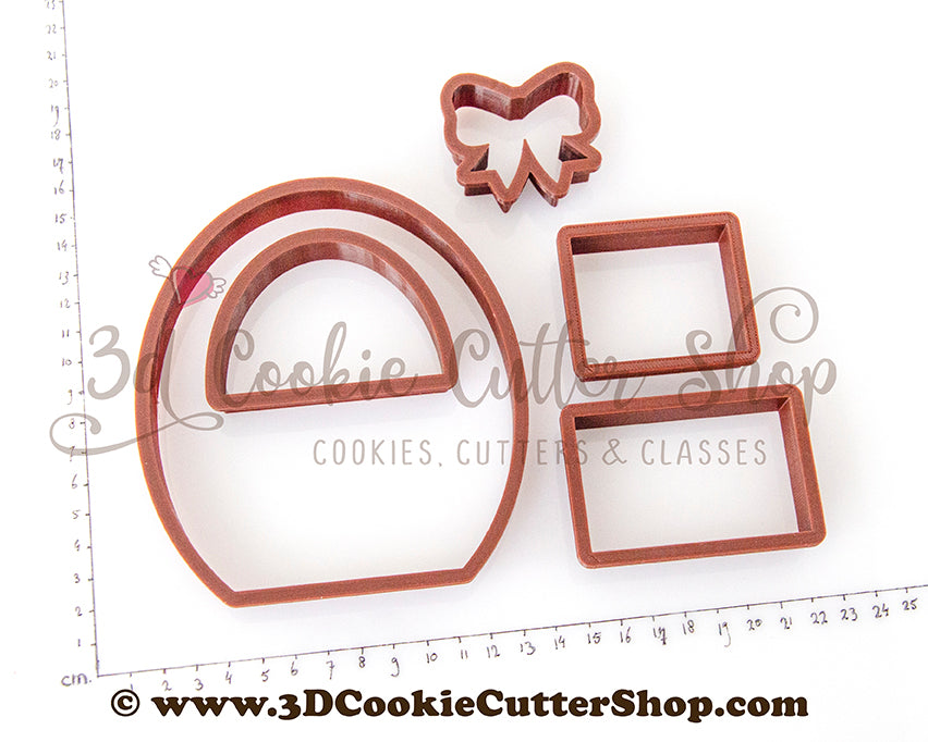 3D Easter Basket Cookie Cutter Set, Fondant Cutters