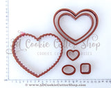 Heart Cookie Box Cookie Cutter Set | Fondant Cutters | Clay Cutters