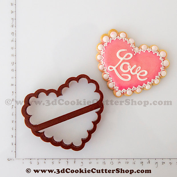 New! Scalloped Heart Valentines Day Cookie Cutter Polymer Clay