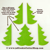 XL Christmas Tree + micro Ornament Cutter Set | 3D Christmas Tree Cutters Clay Cutters | Fondant Cutters