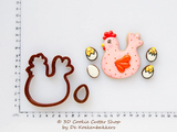 Chicken #1 Cookie Cutter (+micro Egg cutter)