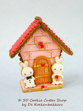 Small Gingerbread Birdhouse #1 (tall version) Cookie Cutter Set