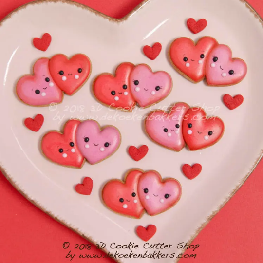 Double Heart Cookie Cutter | Biscuit - Fondant - Clay Cutter | Keksausstecher | Emporte Piece