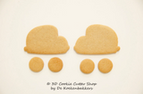 2D Car Cookie Cutter Set | Fondant Cutters | Clay Cutters
