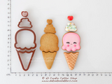 Build your own Ice Cream Cone Mini Cookie Cutter Set | Biscuit - Fondant - Clay Cutters