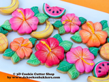 Flower / Hibiscus with leaves Cookie Cutter