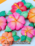 Flower / Hibiscus with leaves Cookie Cutter