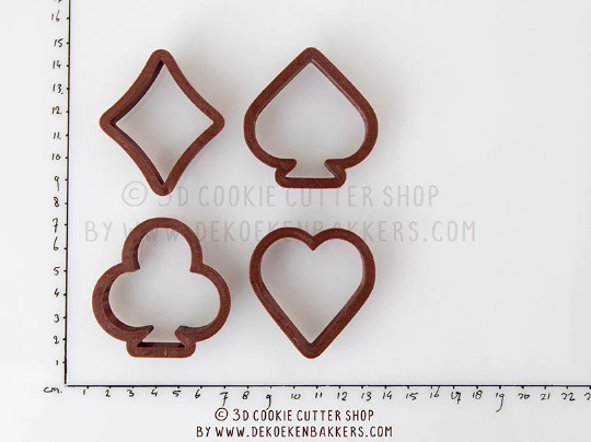 Playing Card Symbols Mini/Micro Cookie Cutter Set | Biscuit - Fondant - Clay Cutters