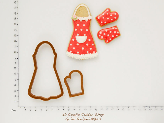 Apron And Oven Mitt Cookie Cutter Set 3d Cookie Cutter Shop 1468