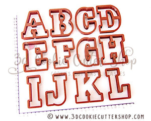 Standing Alphabet Letter Cookie Cutters | Fondant - Biscuit - Clay Cutters