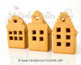 3D Gingerbread Canal House Trio Cookie Cutter Set | Clay Cutters | Fondant Cutters