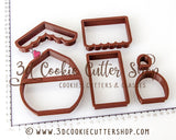 Small Curved Gingerbread House Cookie Cutter Set | Fondant Cutters | Clay Cutters
