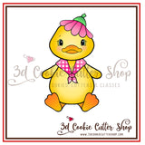 Flower Girl Duck Cookie Cutter | Fondant - Biscuit - Clay Cutter