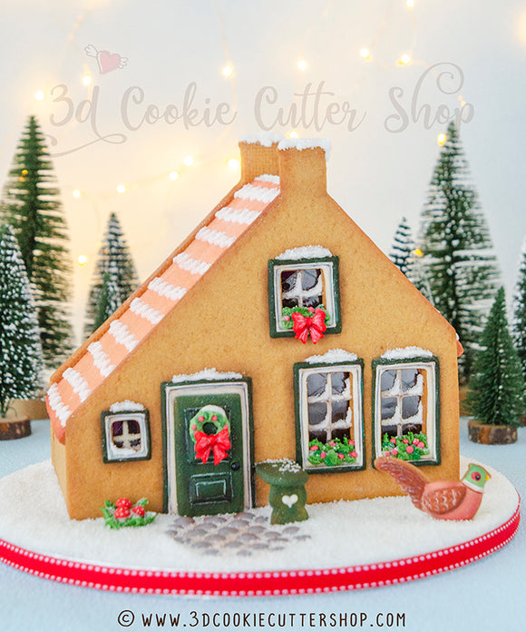 3D Gingerbread House Cookie Cutter Set 'Eilanderhuis Schiermonnikoog' | Gingerbread House kit | Fondant Cutters | Clay Cutters