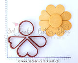 3-in-1 Flower / Heart Platter Cookie Cutter Set | Fondant - Clay - Biscuit Cutters