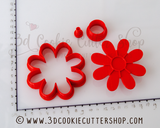 3D Daisy Flower + STAMP Cookie Cutter Set + COOKIE RECIPE | Biscuit - Fondant - Clay Cutters