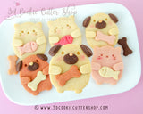 Hugging Dog & Cat IMPRINT Cookie Cutter Set + COOKIE RECIPE | Biscuit - Fondant Cutters