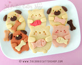 Hugging Dog & Cat IMPRINT Cookie Cutter Set + COOKIE RECIPE | Biscuit - Fondant Cutters