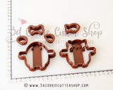 Hugging Dog & Cat IMPRINT Cookie Cutter Set + COOKIE RECIPE | Biscuit - Fondant Cutters