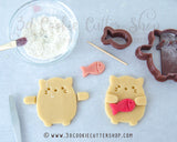 Hugging Dog & Cat IMPRINT Cookie Cutter Set + COOKIE RECIPE | Biscuit - Fondant Cutters