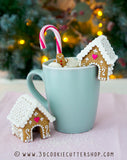 Tiny Gingerbread House Mug Hanger & Gingerbread Man Cookie Cutter Set | Clay - Fondant House Cutter | Haus Ausstecher | Emporte-piece Maison