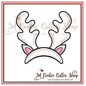 Christmas Reindeer Antlers Cookie Cutter | Fondant Cutter | Cupcake Topper | Cake Topper