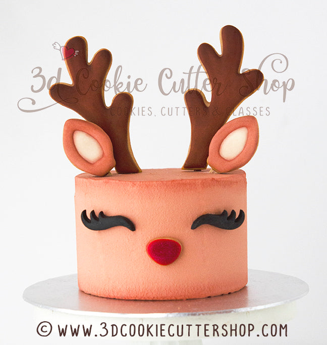 Reindeer Cake Cookie Cutter Set Biscuit Fondant Cutters
