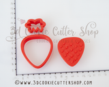 Strawberry Cookie Cutter & Stamp Set | Biscuit - Fondant - Clay Cutter | Baker's Gift | Kids Treat | Keksausstecher | Emporte Piece