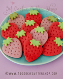 Strawberry Cookie Cutter & Stamp Set | Biscuit - Fondant - Clay Cutter | Baker's Gift | Kids Treat | Keksausstecher | Emporte Piece
