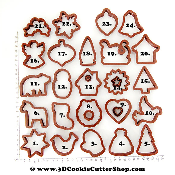 Advent Calendar Christmas Mini Cookie Cutters – 3D Cookie Cutter Shop