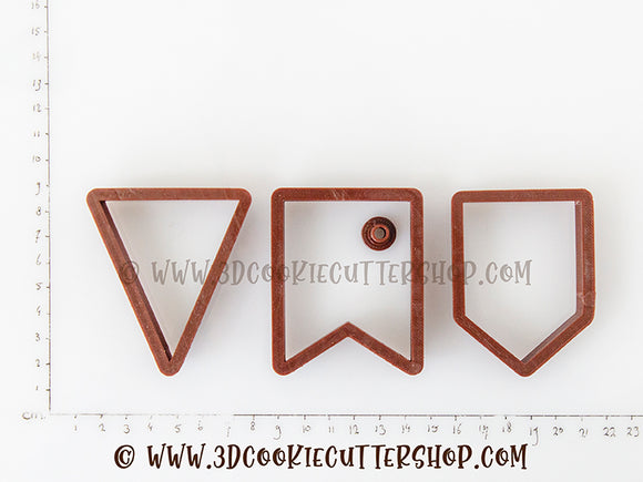 Bunting Trio Cookie Cutter Set | Biscuit - Fondant - Clay Cutters