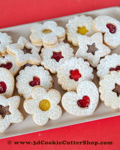 Linzer Cookies Cutter Set + Cookie Recipe | Sandwich Cookie Cutters | Biscuit - Fondant Cutters