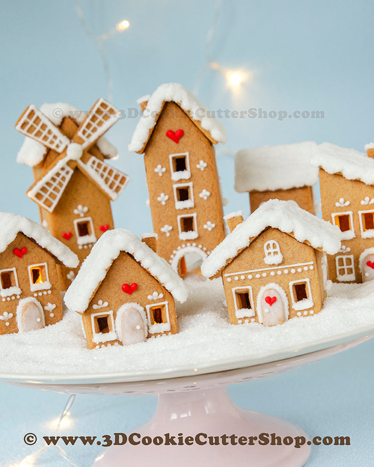 Tiny Gingerbread House #3 Cookie Set – 3D Cookie Cutter