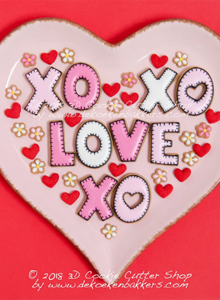 Valentine's Day Cookie Cutter & Stamp - Heart I Love You Letter XOXO L –  Sillyko