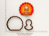 3D Turkey (frontview) Cookie Cutter Set