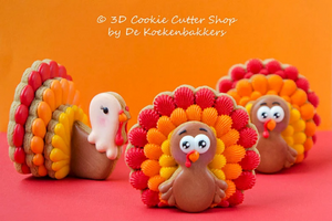 3D Turkey (front + side View) Cookie Cutter Set