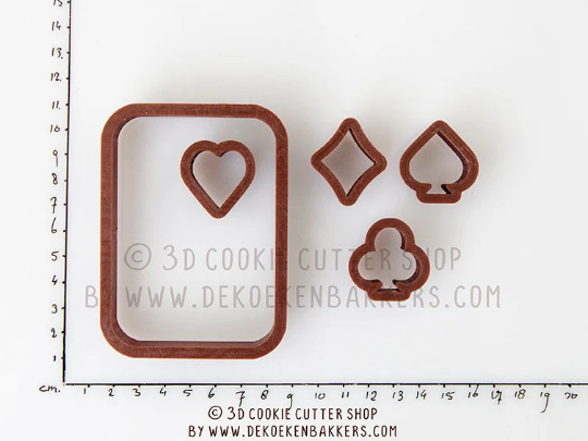 Playing Card + Symbols Cookie Cutter Set | Biscuit - Fondant - Clay Cutters | Keksausstecher | Emporte Piece