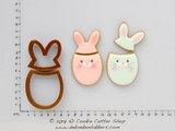 Easter Egg with Bunny Ears Cookie Cutter Set | Fondant Cutters | Clay Cutters